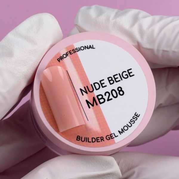 Гель моделирующий Molekula Builder Gel Mousse MB208 Nude Beige, бежевый, 15 мл
