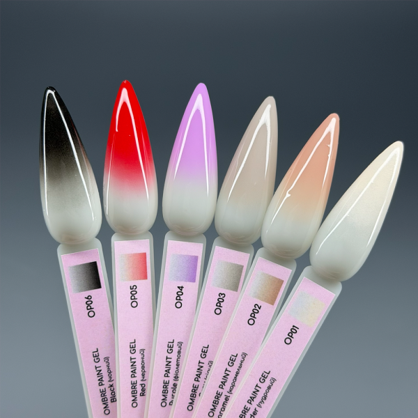 Гель-фарба Molekula Ombre Paint Gel OP06 Black, чорна, 2.5 г