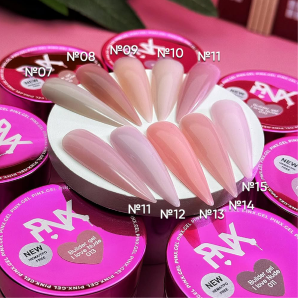 Pinx Builder gel I Love Nude №014 - конструирующий гель, нежно-розовый, 30 мл