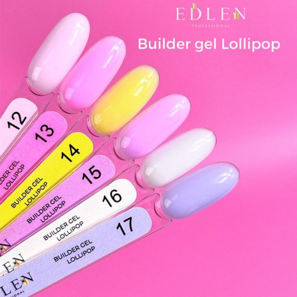 Змінний картридж Edlen Builder Gel Lollipop №16 - гель для нарощування, молочний, 15 мл