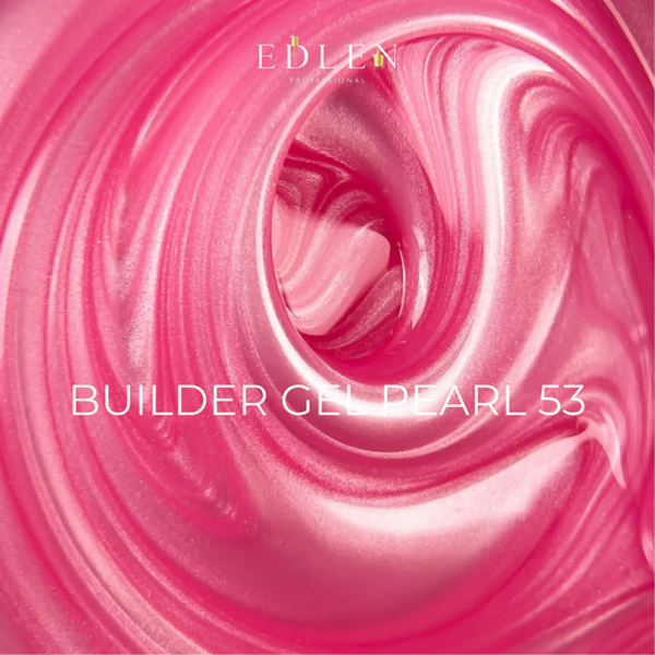 Сменный картридж Edlen Builder Gel Pearl №53 - гель для наращивания, перламутровый ярко-розовый, 15