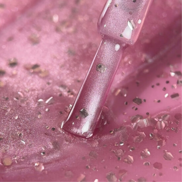 Гель-лак котяче око Biblioteka Cat Eye Gel Polish Drops №21 Berry з блискітками,лилово-рожевий,10 мл