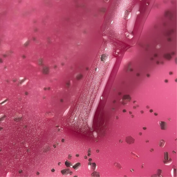 Гель-лак котяче око Biblioteka Cat Eye Gel Polish Drops №22 Raspberry з блискітками, ягідний, 10 мл