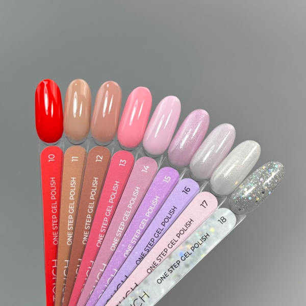 Гель-лак однофазний Touch Gel Polish One Step №13, рожевий, 7 мл
