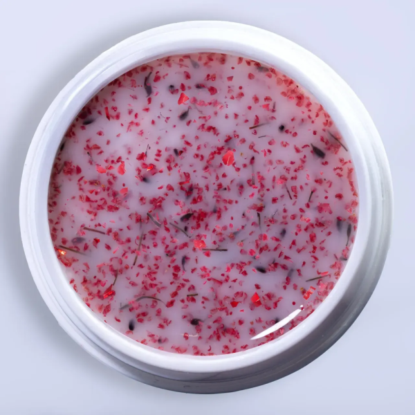 DANNY Milk Blossom gel №14 - конструюючий гель, молочний з червоними сухоцвітами, 15 мл