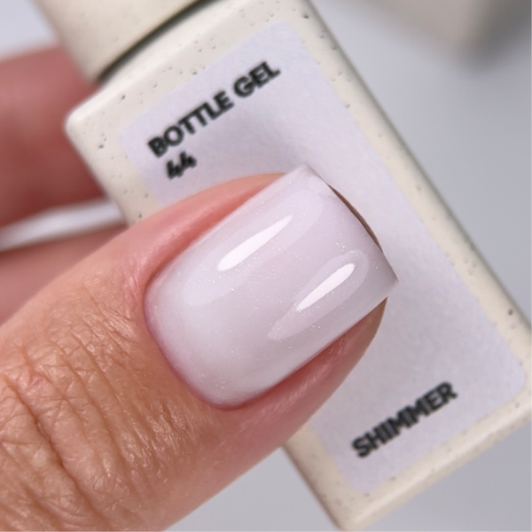 NAILSOFTHEDAY Bottle Gel №44 Shimmer - надміцний гель, молочний з шиммером, 10 мл