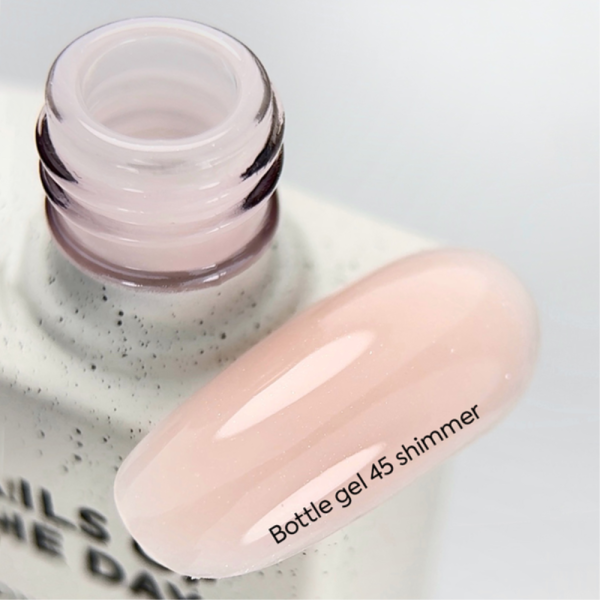 NAILSOFTHEDAY Bottle Gel №45 Shimmer - сверхпрочный гель, молочно-розовый с шиммером, 10 мл