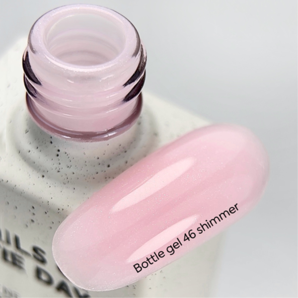 NAILSOFTHEDAY Bottle Gel №46 Shimmer - сверхпрочный гель, молочно-розовый с шиммером, 10 мл