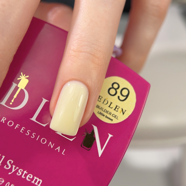 Змінний картридж Edlen Builder Gel Little Bows №89 - гель для нарощування, пастельно-жовтий, 15 мл