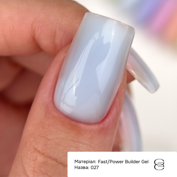 Гель для нарощування GEMELY Power Builder Gel №027, блакитний, 15 мл