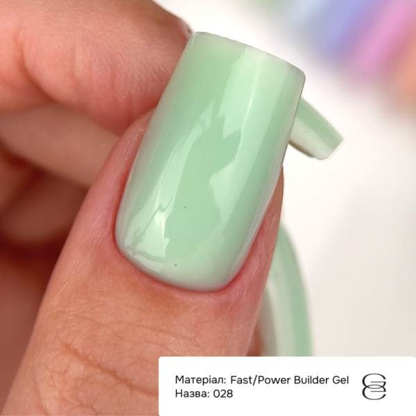 Гель для нарощування GEMELY Power Builder Gel №028, м'ятний, 15 мл