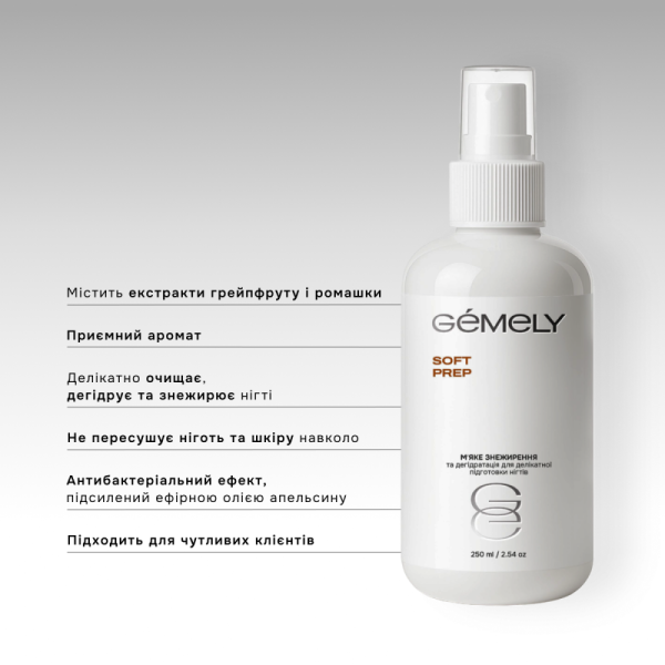 Обезжириватель (дегидратор) GEMELY Soft Prep, 1000 мл