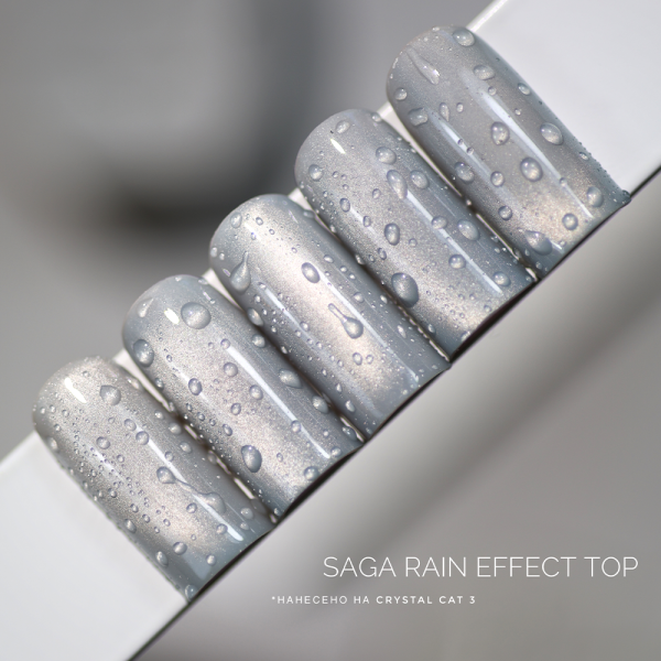Топ без липкого шару SAGA Рrofessional Top Rain Effect, з ефектом крапельок, 10 мл