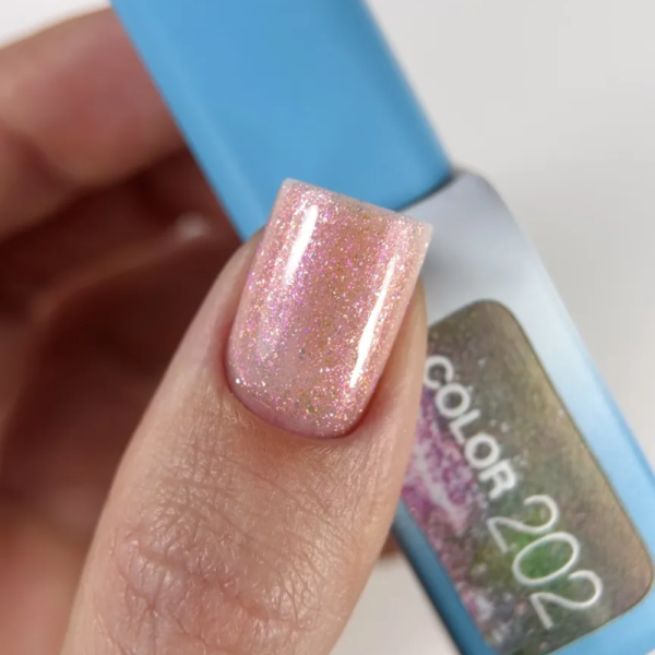 Гель-лак з ефектом втирки LUNA Color №202, рожевий теплий, 8 мл
