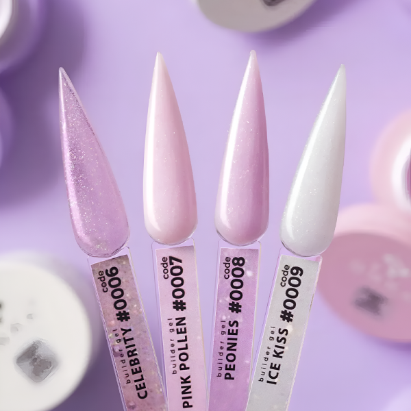 Гель для нарощування DNKa Builder Gel New Formula #0007 Pink Pollen, ніжно-рожевий із шимером, 15 мл
