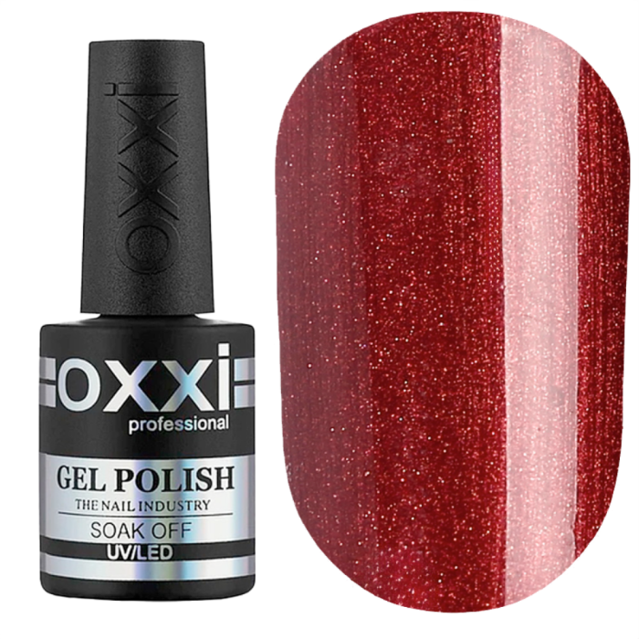 Гель-лак OXXI Professional №082, бордовий з мікроблиском, 10 мл