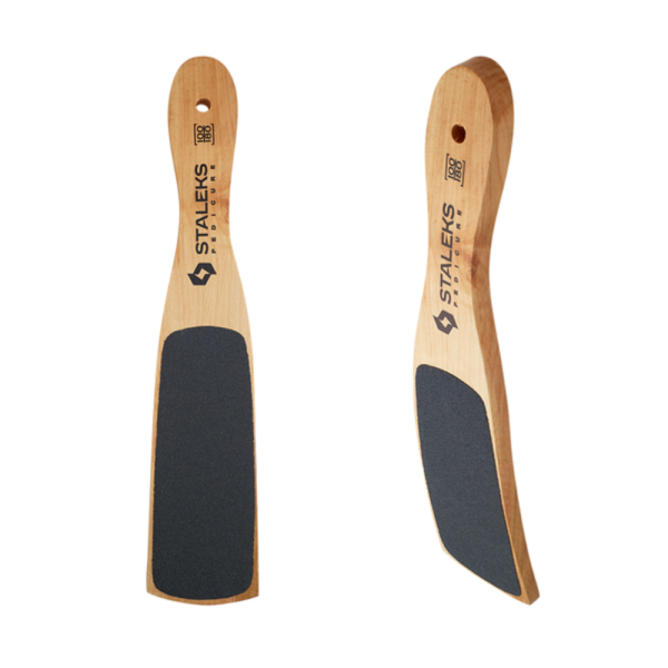 Тёрка для стоп деревянная изогнутая Staleks Beauty&Care Type 2, 100/180