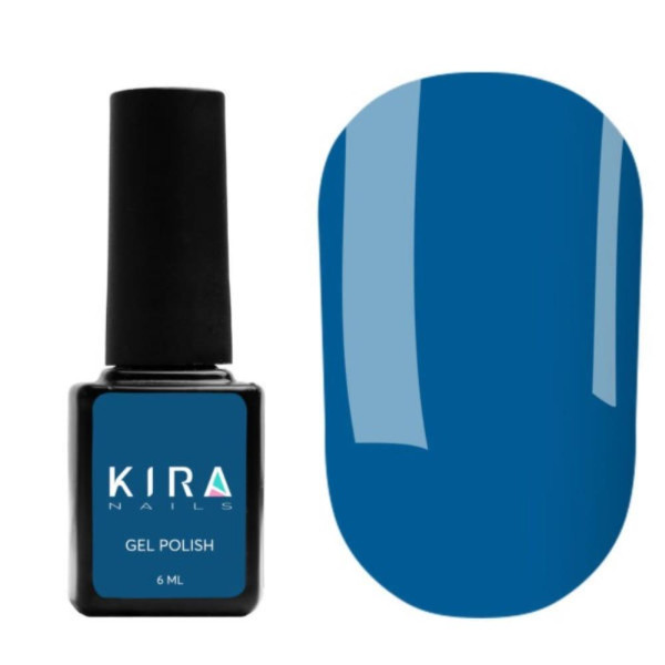Гель-лак Kira Nails №080 (темно-блакитний, емаль), 6 мл