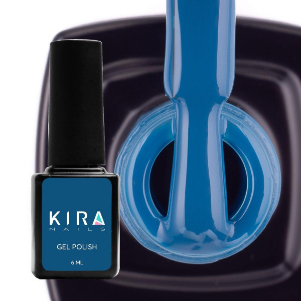 Гель-лак Kira Nails №080 (темно-блакитний, емаль), 6 мл