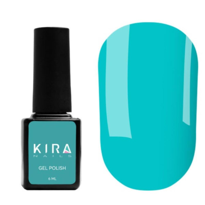 Гель-лак Kira Nails №086 (зелено-бірюзовий, емаль), 6 мл