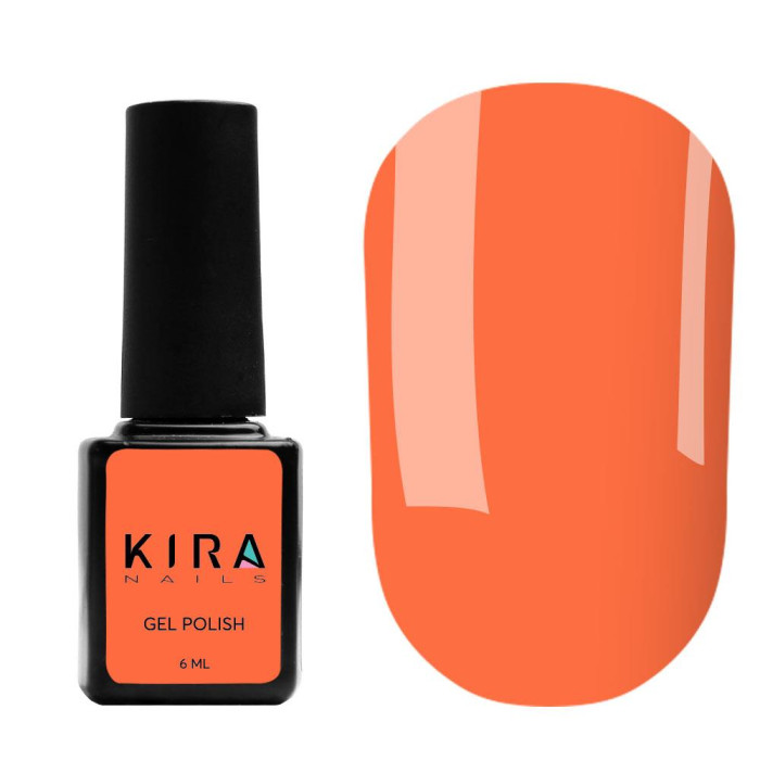 Гель-лак Kira Nails №107 (морквяний, емаль, неоновий), 6 мл