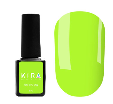 Гель-лак Kira Nails №124 (салатовий, емаль, неоновий), 6 мл