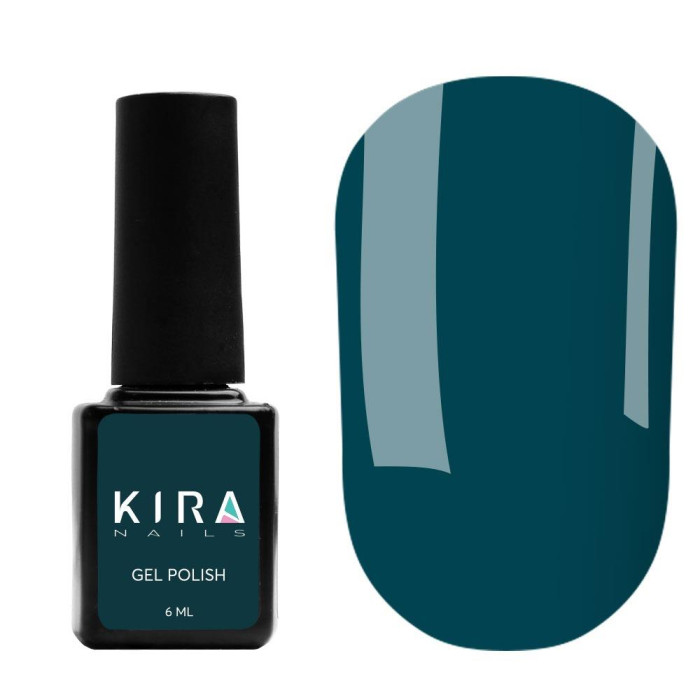 Гель-лак Kira Nails №128 (темно-зелений, емаль), 6 мл