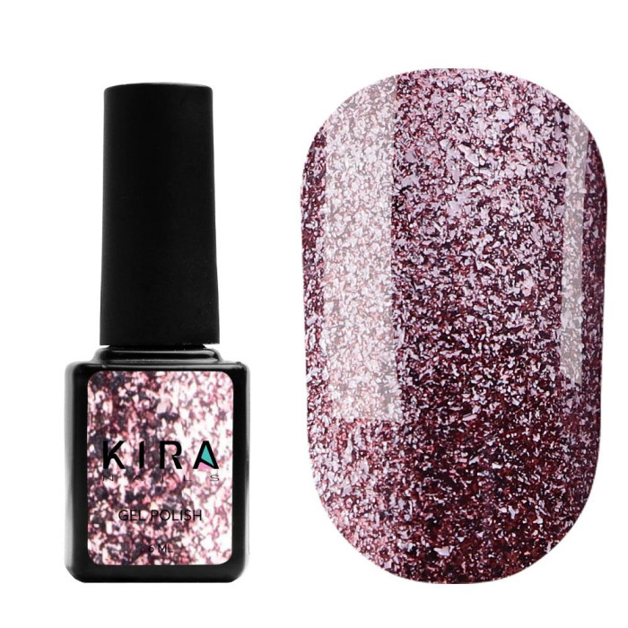 Гель-лак Kira Nails 24 Karat №006 (розовое золото с большим количеством блесток), 6 мл