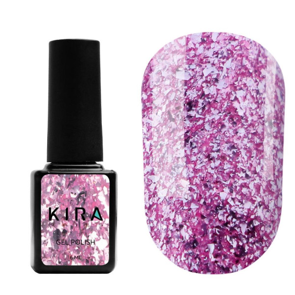 Гель-лак Kira Nails Shine Bright №008 (розовый с блестками), 6 мл