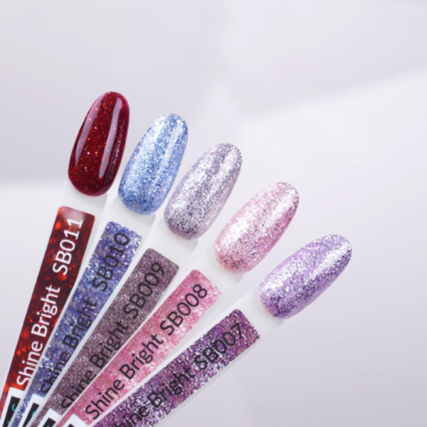 Гель-лак Kira Nails Shine Bright №008 (розовый с блестками), 6 мл