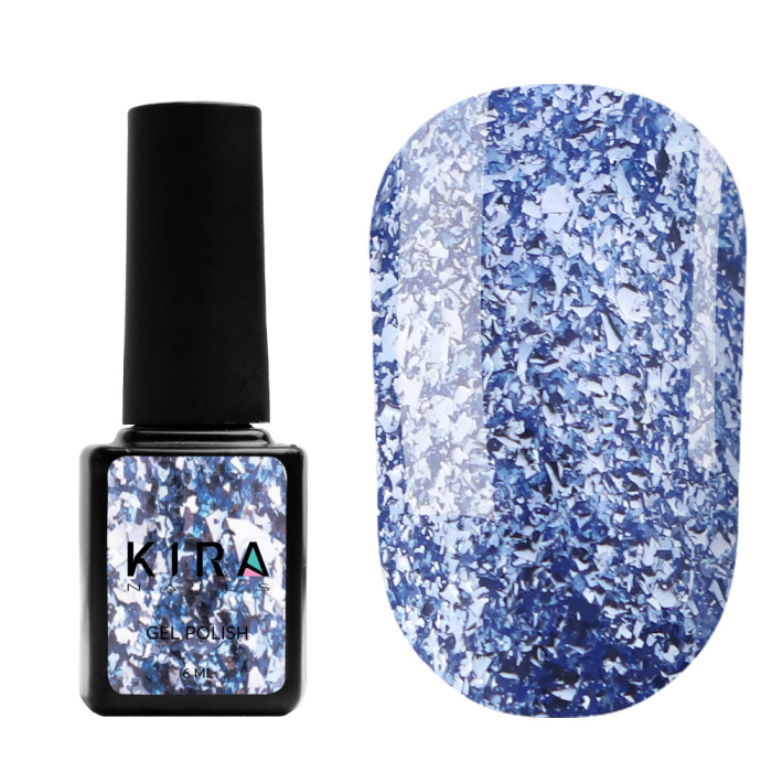 Гель-лак Kira Nails Shine Bright №010 (голубой с блестками), 6 мл