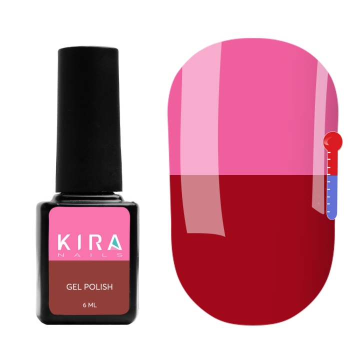 Термо гель-лак Kira Nails №T04 (бордовый, при нагревании темно-лиловый), 6 мл