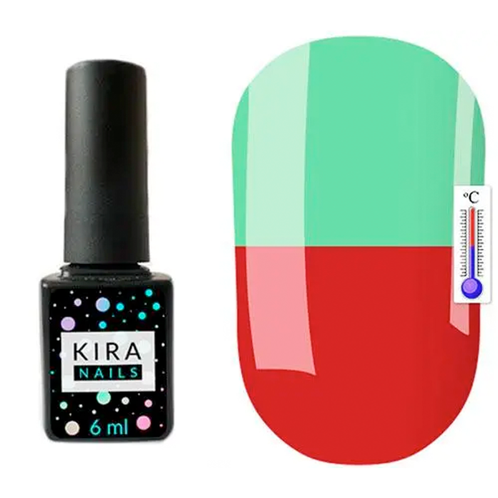 Термо гель-лак Kira Nails №T05 (бордовый, при нагревании приглушенный салатовый), 6 мл