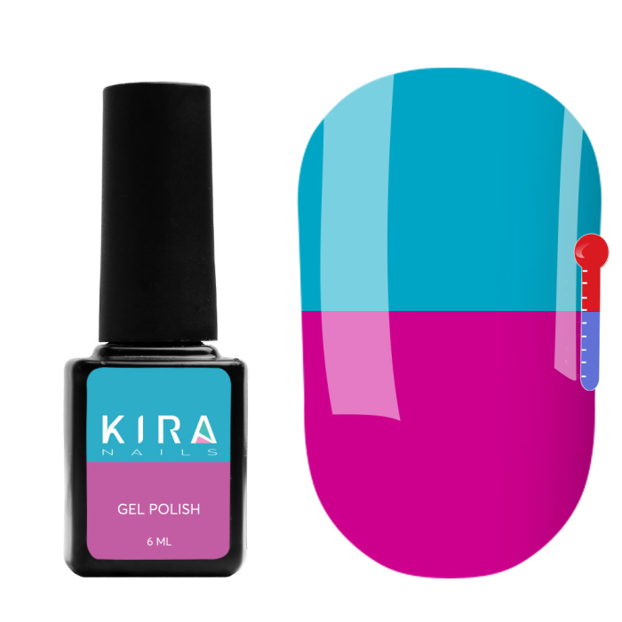 Термо гель-лак Kira Nails №T17 (яркий фиолетовый, при нагревании голубой), 6 мл