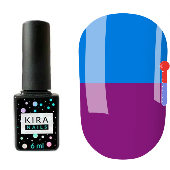 Термо гель-лак Kira Nails №T22 (сине-фиолетовый, при нагревании темно-розовый), 6 мл