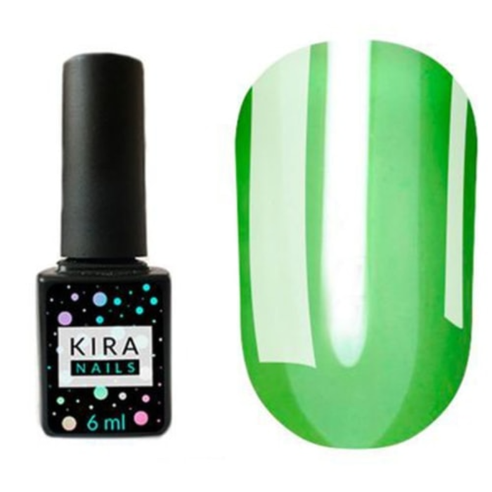 Гель-лак Kira Nails Vitrage №V04 (зеленый салатовый, витражный), 6 мл