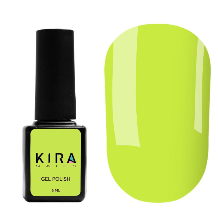 Гель-лак Kira Nails №123 (світло-салатовий, емаль, неоновий), 6 мл