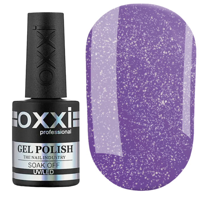 Гель-лак OXXI Professional №250, фиолетовый с блестками, 10 мл