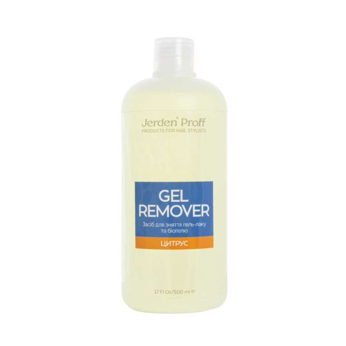 Засіб для зняття гель-лаків та біогелів Jerden Proff Gel Remover, цитрус, 500 мл