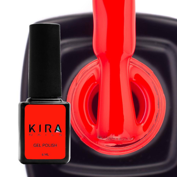 Гель-лак Kira Nails №166 (пікантно червоний, емаль), 6 мл