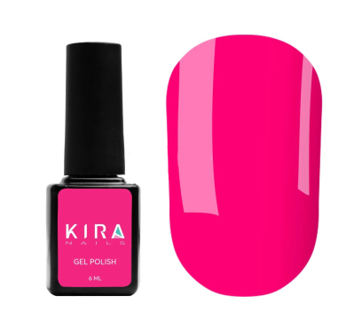 Гель-лак Kira Nails №163, (рожевий неон, емаль), 6 мл