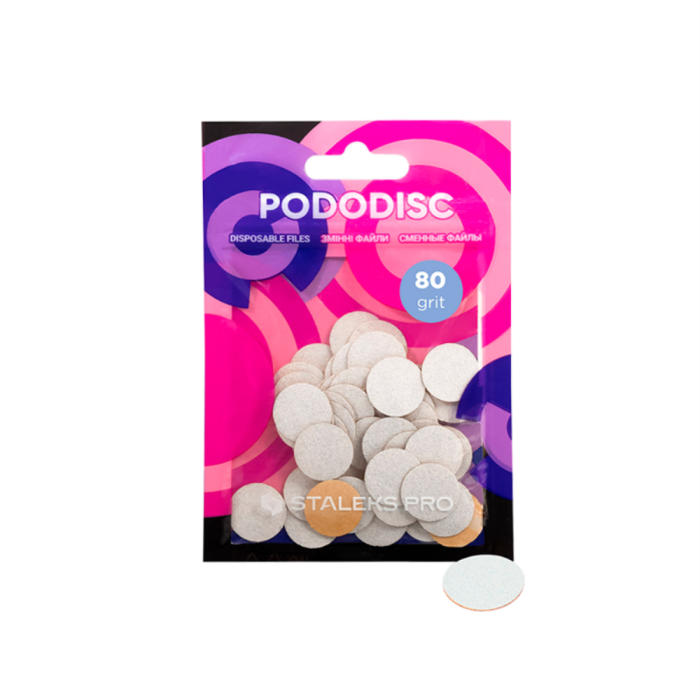 Сменные файлы белые для педикюрного диска Pododisc Staleks Pro S, 80 грит (50 шт)