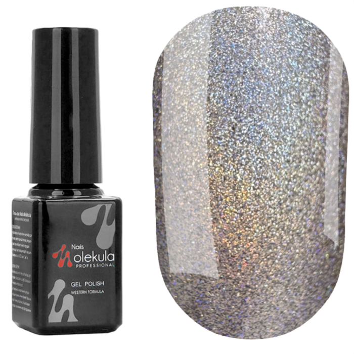 Гель-лак Molekula Holographic №558, графитовый, 6 мл