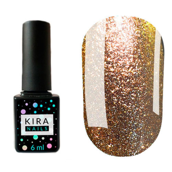 Гель-лак Kira Nails 24 Karat №007 (золотой с блестками), 6 мл