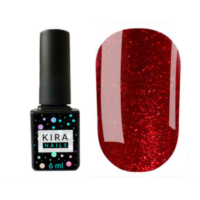 Гель-лак Kira Nails 24 Karat №008 (винный с блестками), 6 мл