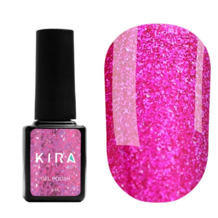 Гель-лак Kira Nails 24 Karat №009 (розовый с блестками), 6 мл