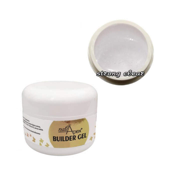 Nailapex Strong Clear Builder Gel - гель для нарощування без опила прозорий, 30 мл