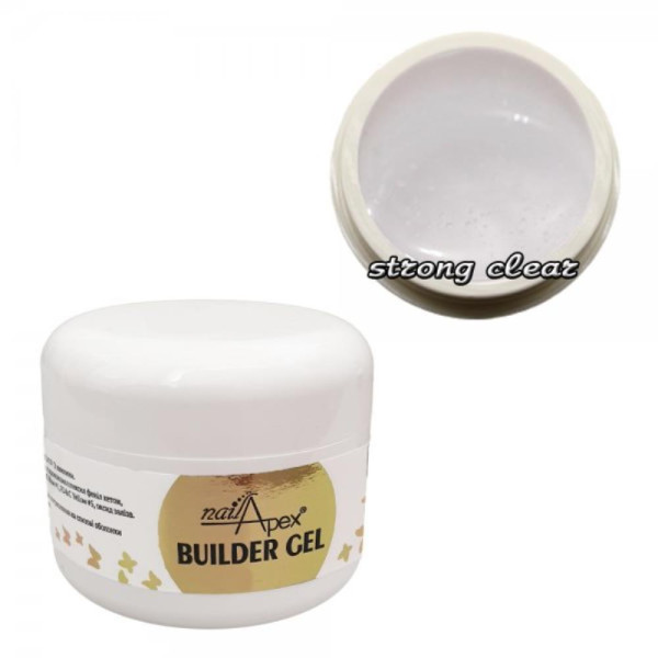 Nailapex Strong Clear Builder Gel - гель для наращивания без опила прозрачный, 50 мл