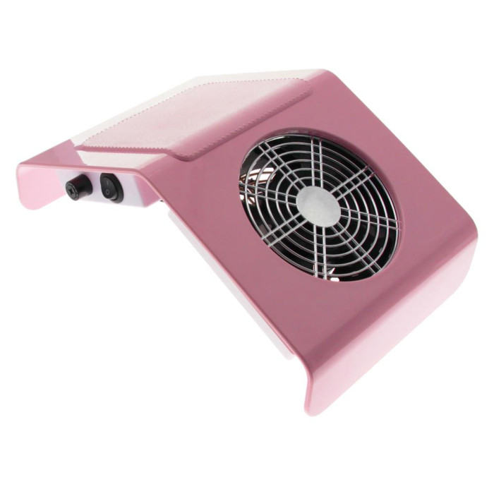 Настольная маникюрная вытяжка пылесос Nail Dust Collector BQ-858-2A мини пластиковая розовая