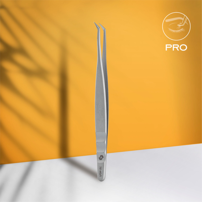 Пинцет профессиональный для ресниц Staleks Pro Expert 40 TYPE 1 (L-образный, 50')
